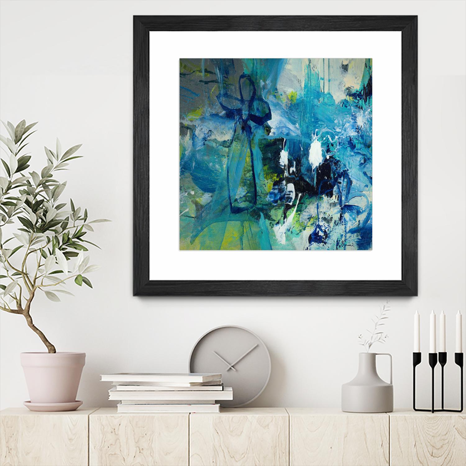 Abstract Flower by Doris Savard on GIANT ART - blue abstract