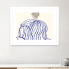 Blue reflection by M Studio on GIANT ART - beige minimalist