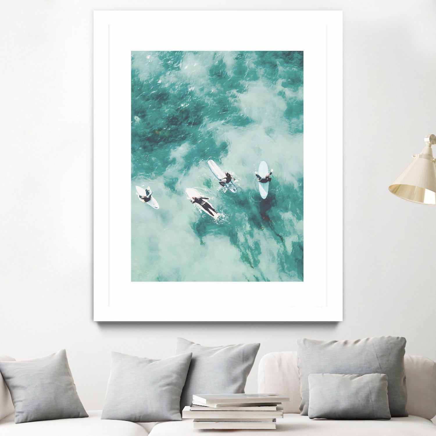 Surfers I by Unknown on GIANT ART - blue coastal ocean