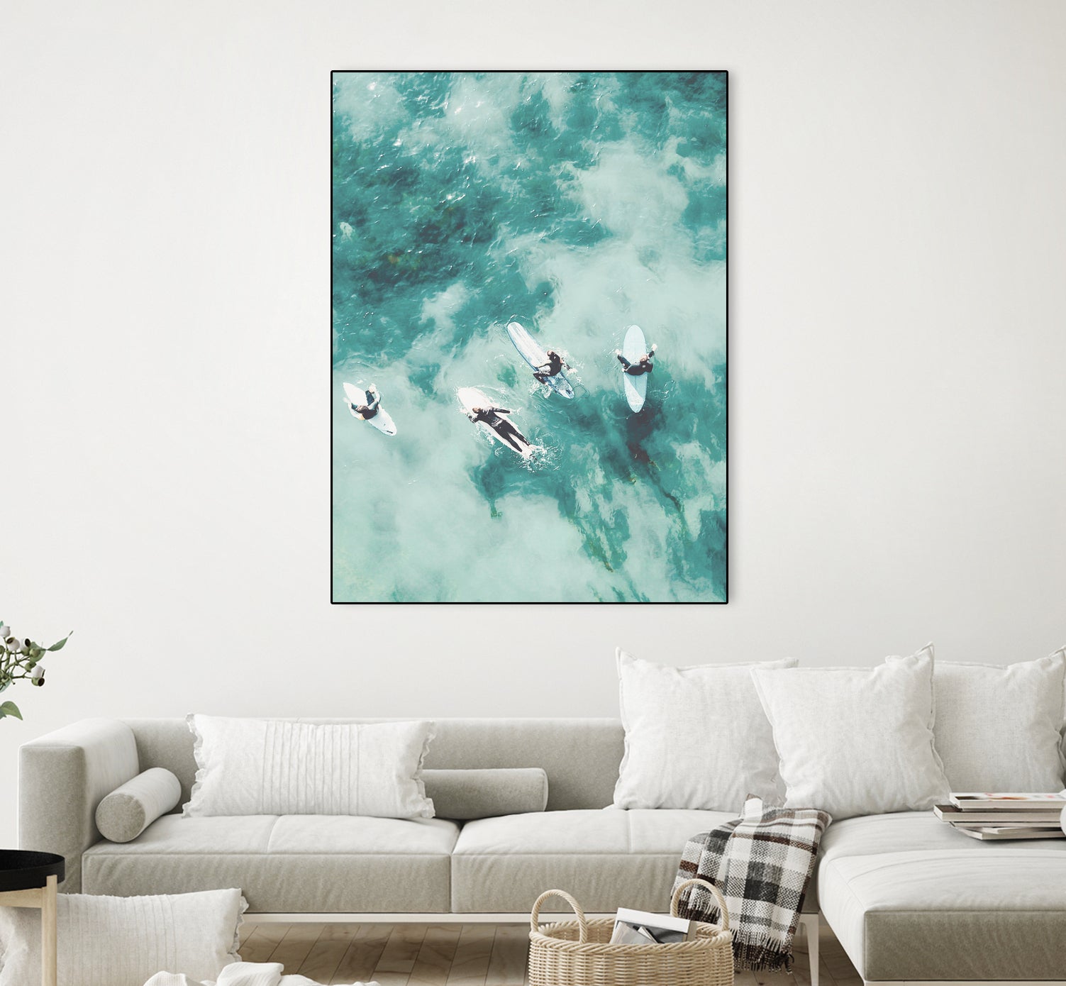 surfers by Unknown on GIANT ART - blue coastal ocean