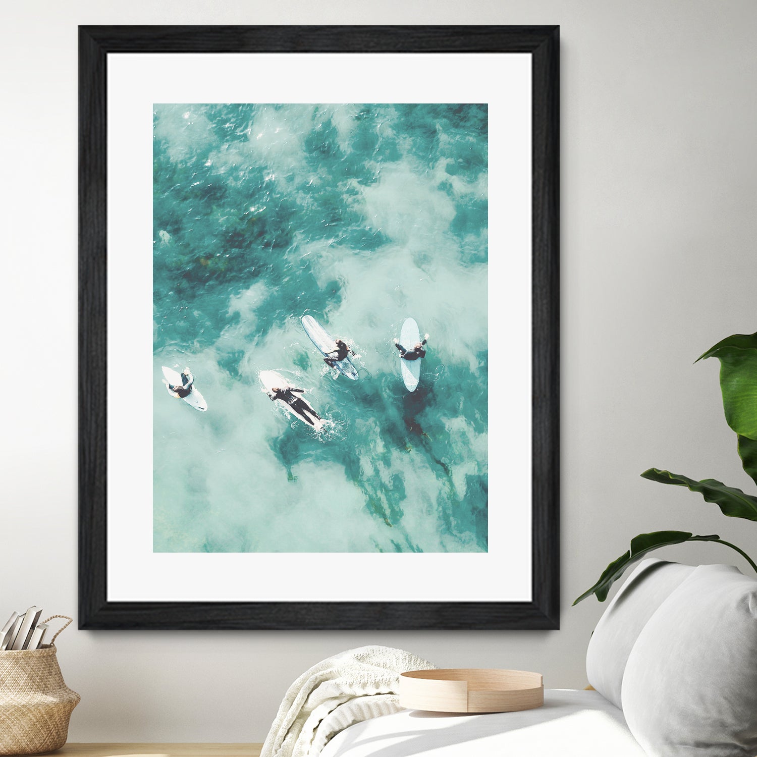 Surfers I by Unknown on GIANT ART - blue coastal ocean