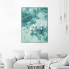 surfers by Unknown on GIANT ART - blue coastal ocean