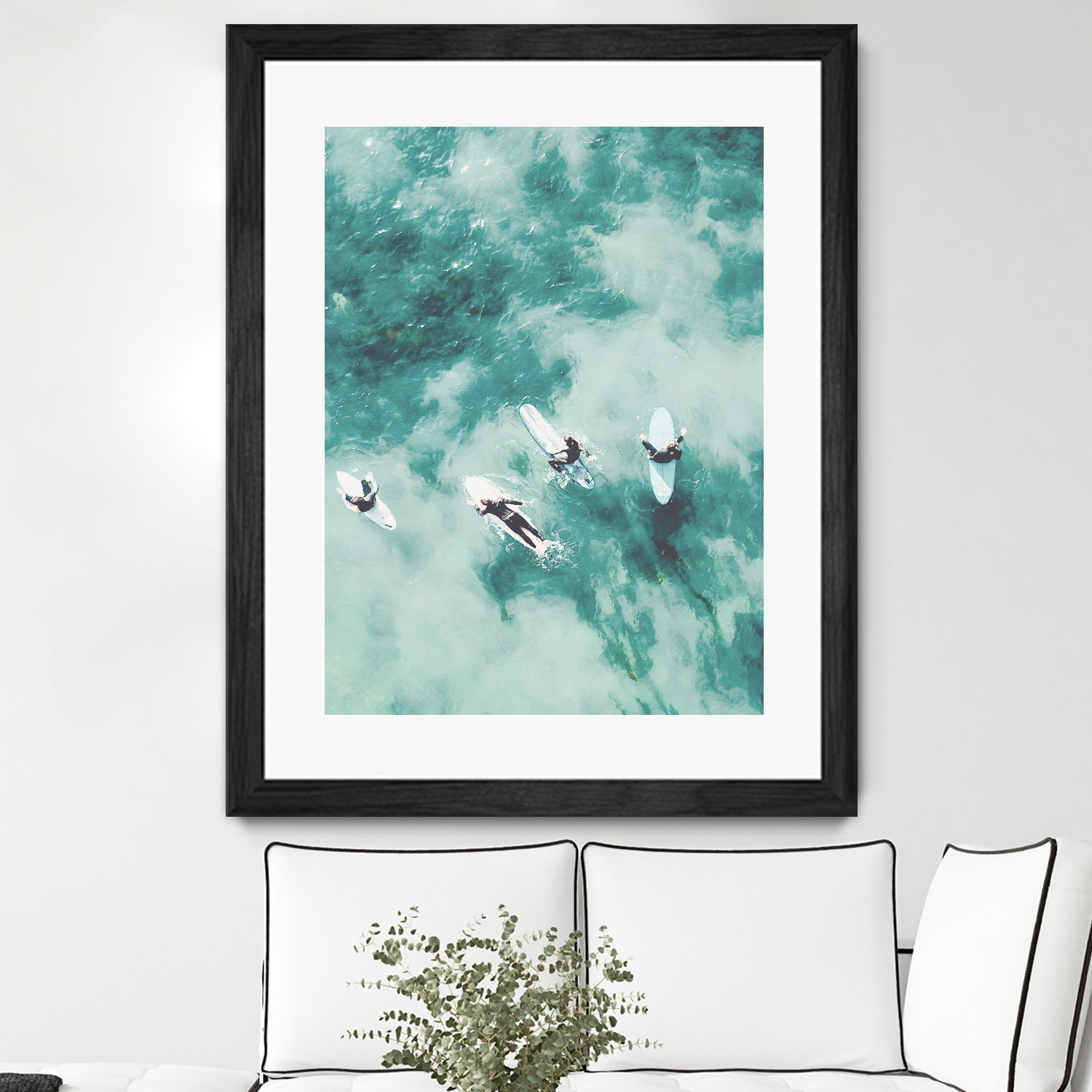 Surfers I by Unknown on GIANT ART - blue coastal ocean