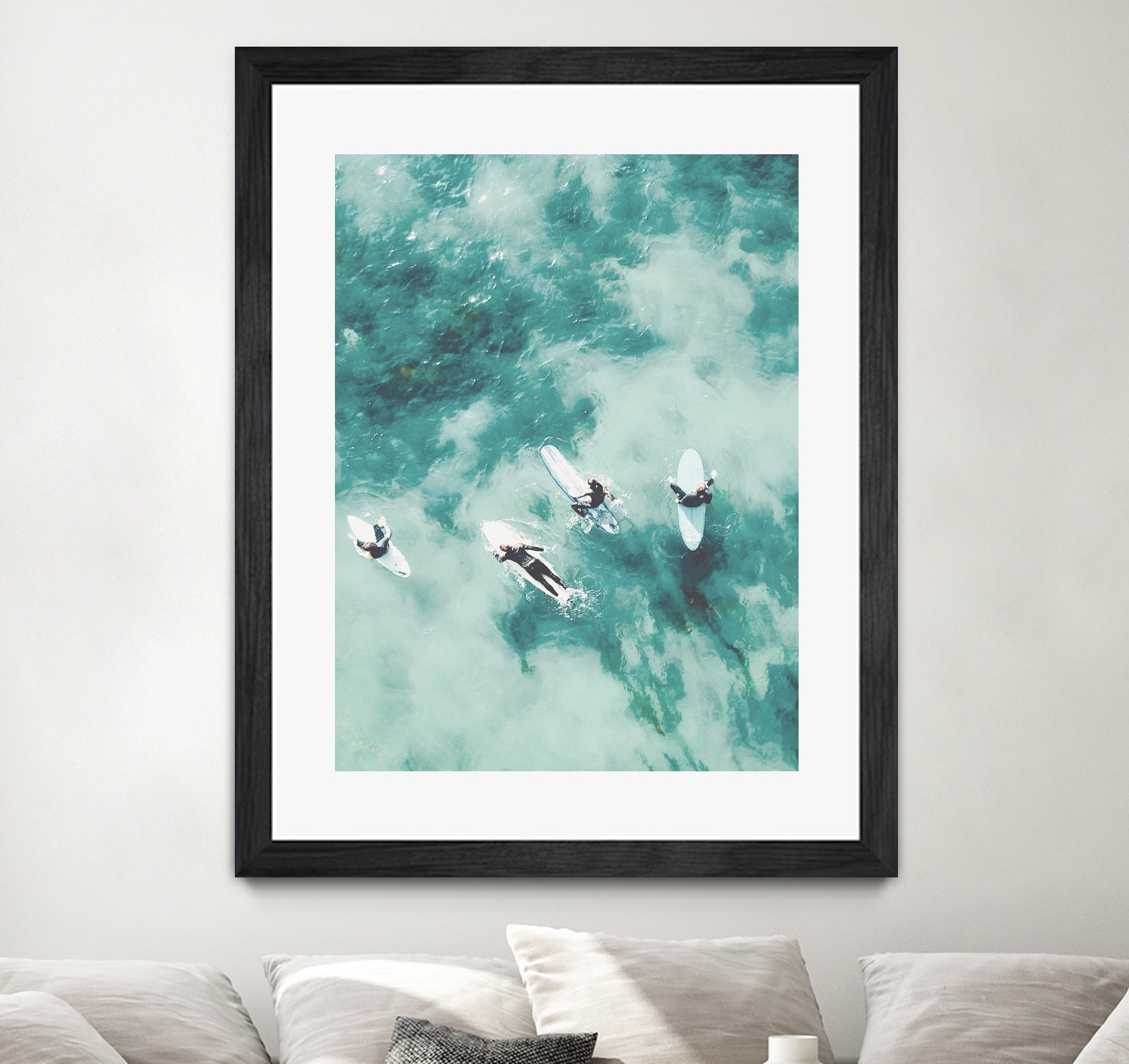 Surfers I by Unknown on GIANT ART - blue coastal ocean