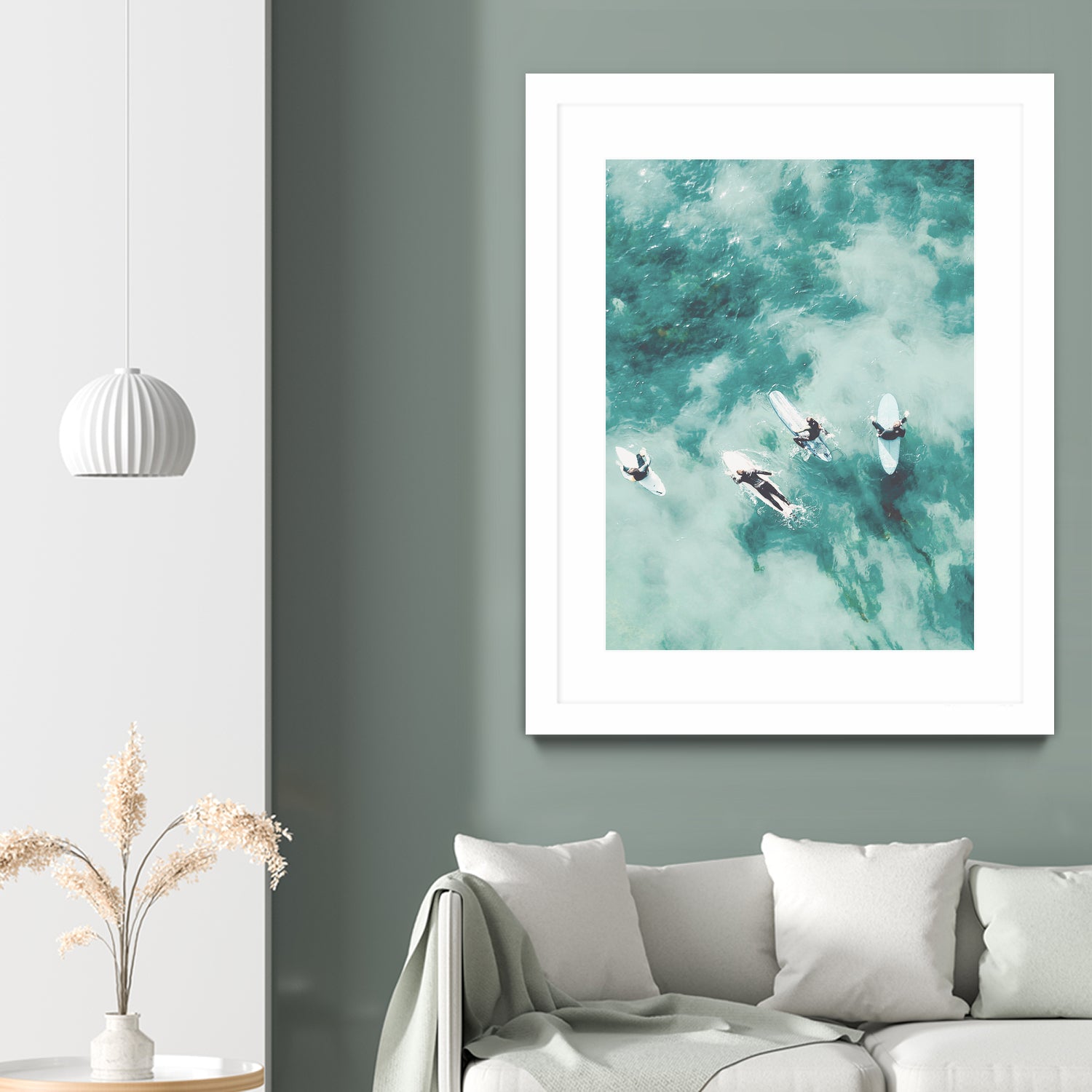 Surfers I by Unknown on GIANT ART - blue coastal ocean