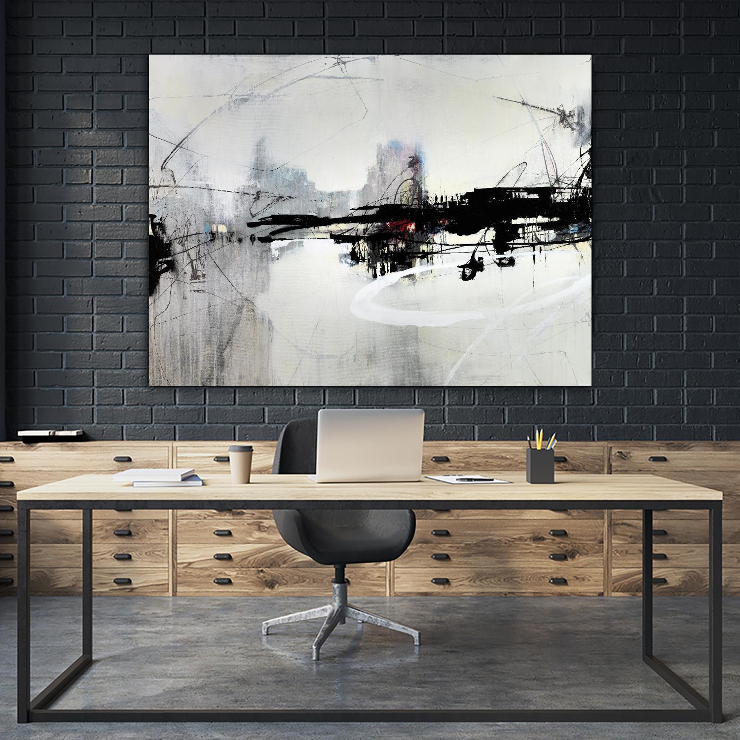 Harbor of Industry by Daleno Art on GIANT ART - red abstract abstract