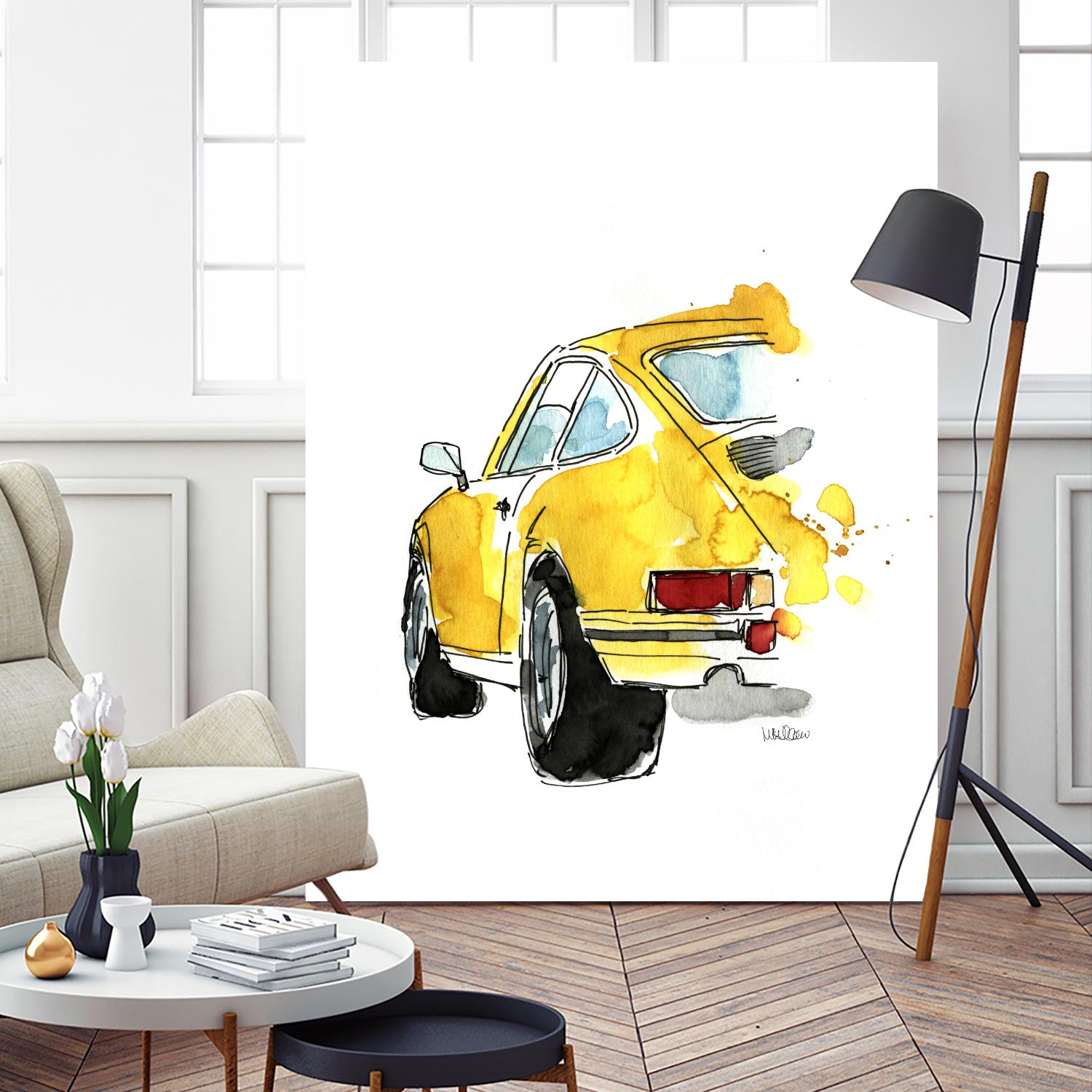 Yellow 911 by Mercedes Lopez Charro on GIANT ART