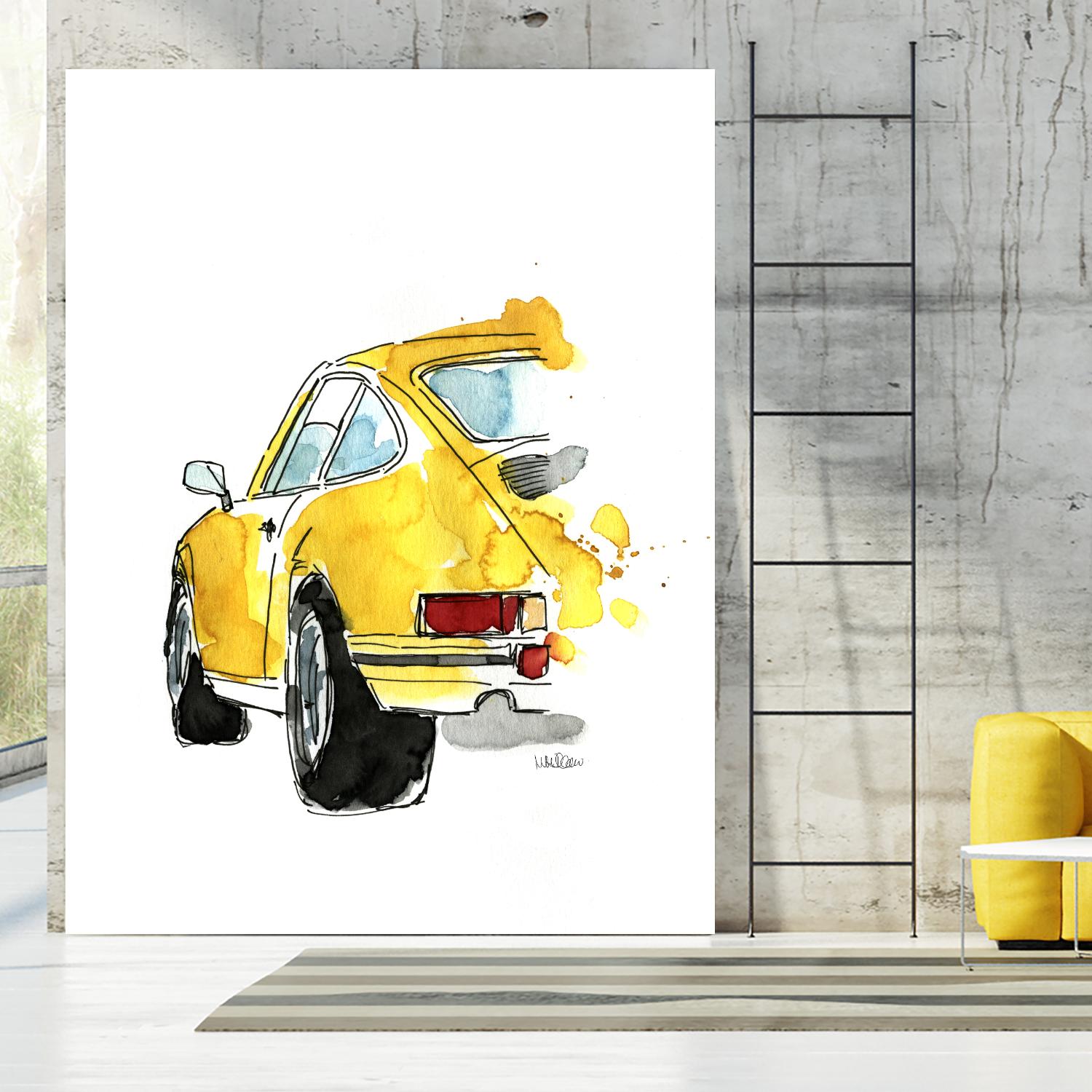 Yellow 911 by Mercedes Lopez Charro on GIANT ART