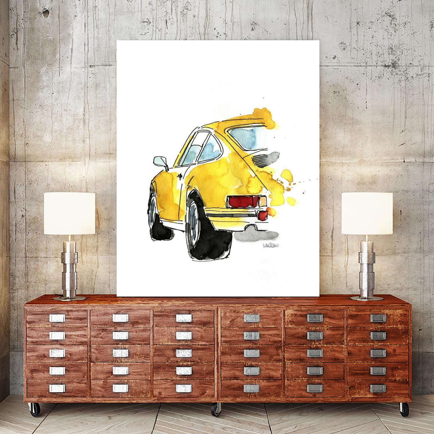 Yellow 911 by Mercedes Lopez Charro on GIANT ART