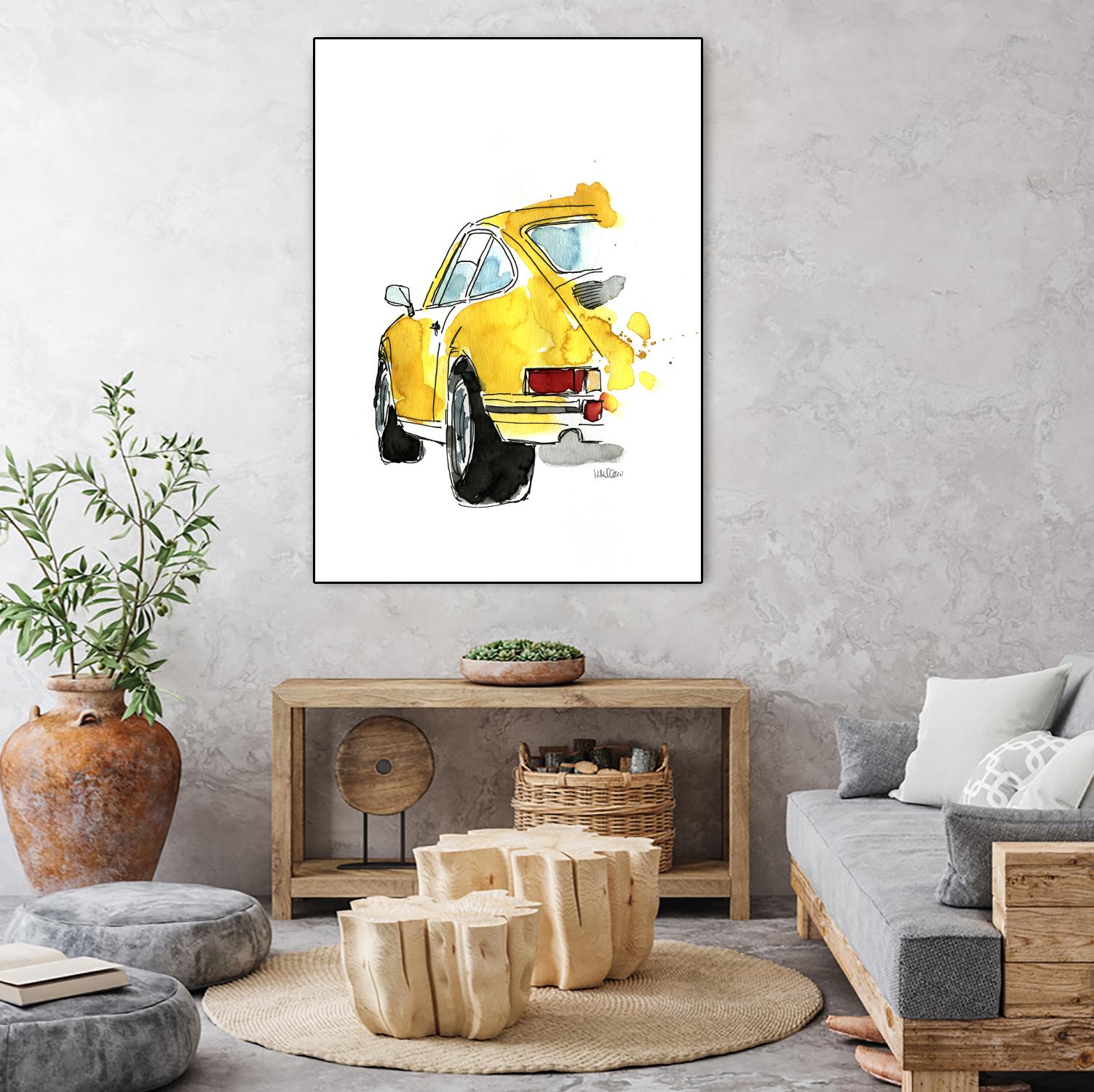 Yellow 911 by Mercedes Lopez Charro on GIANT ART