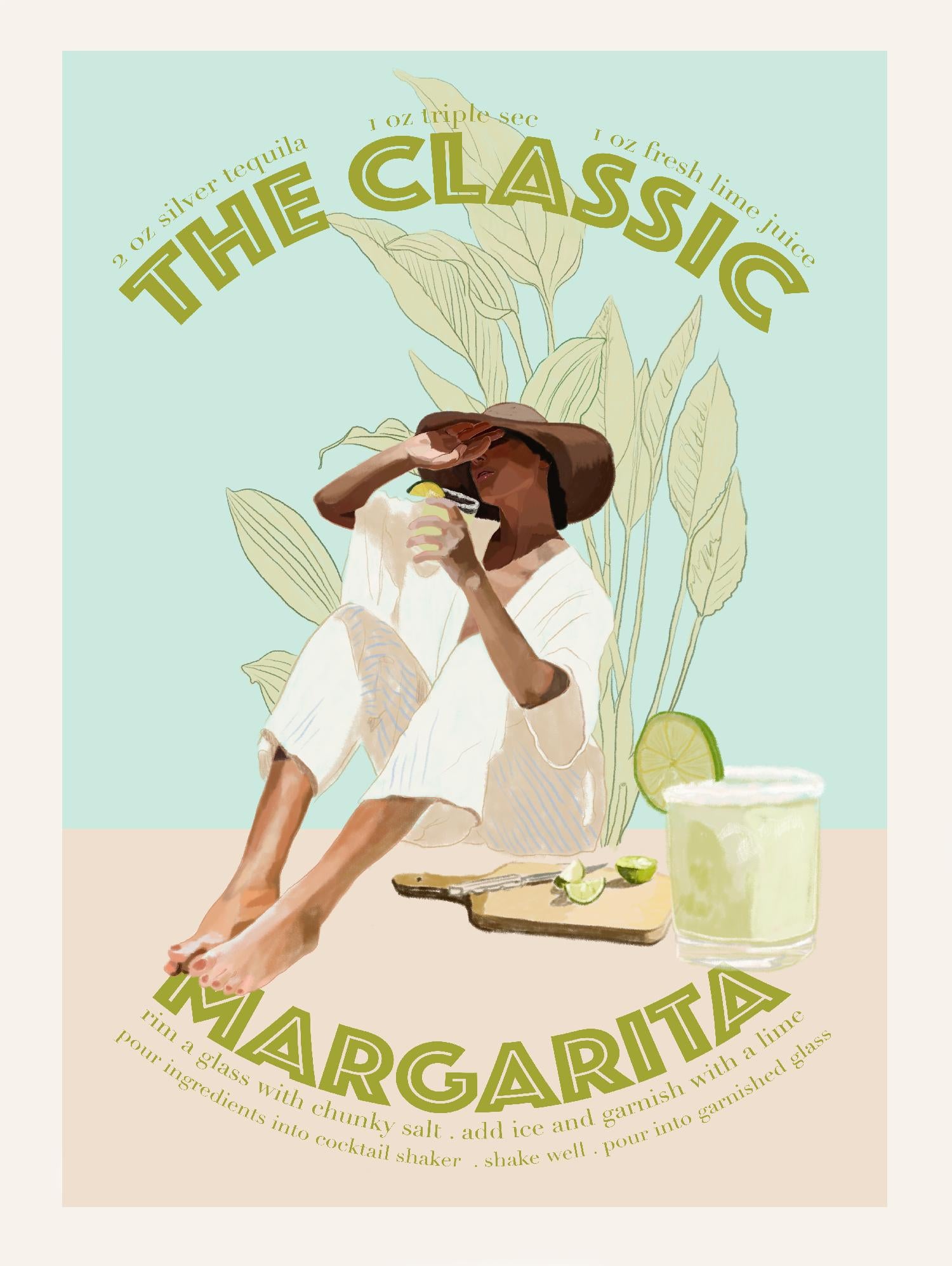 The Classic Margarita  by Jenny Liz  Rome on GIANT ART - mint figurative  cocktail 