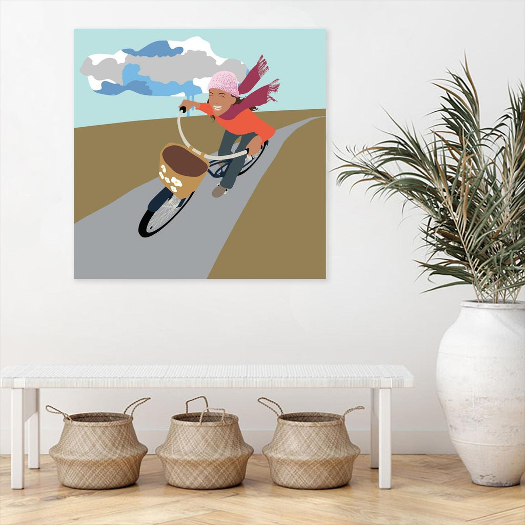 Cloud Girl on Bike by Eric Scheib on GIANT ART - grey contemporary