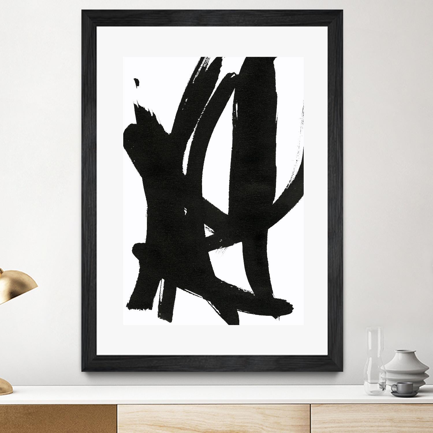 Composition in Black and White 7 by THE Studio on GIANT ART - white abstract