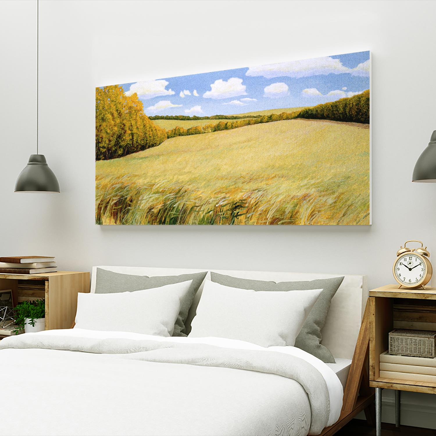 Wild Meadows by Stephen Henning on GIANT ART - blue landscape