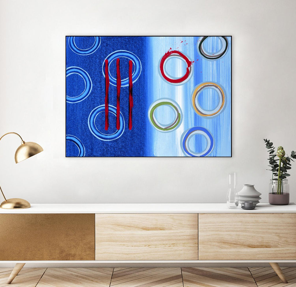 Space I by Lee Crew on GIANT ART - red abstract