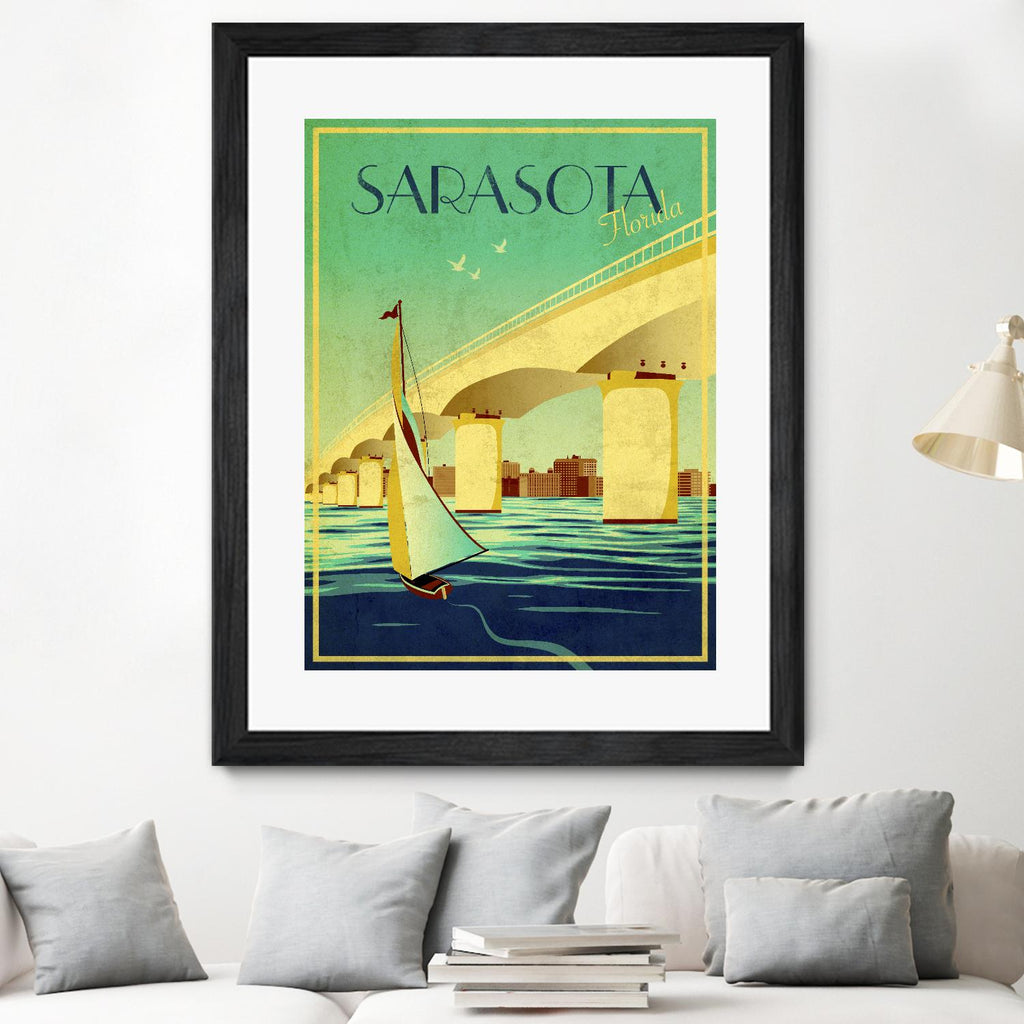 Sarasota by Stella Bradley on GIANT ART - green vintage affiche