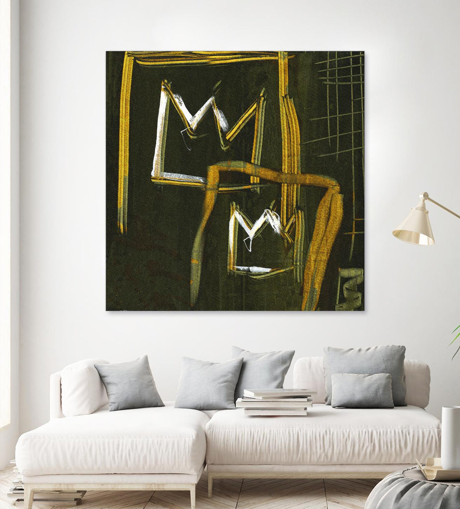 Graffiti Crowns D by Tracy Hiner on GIANT ART - orange contemporary