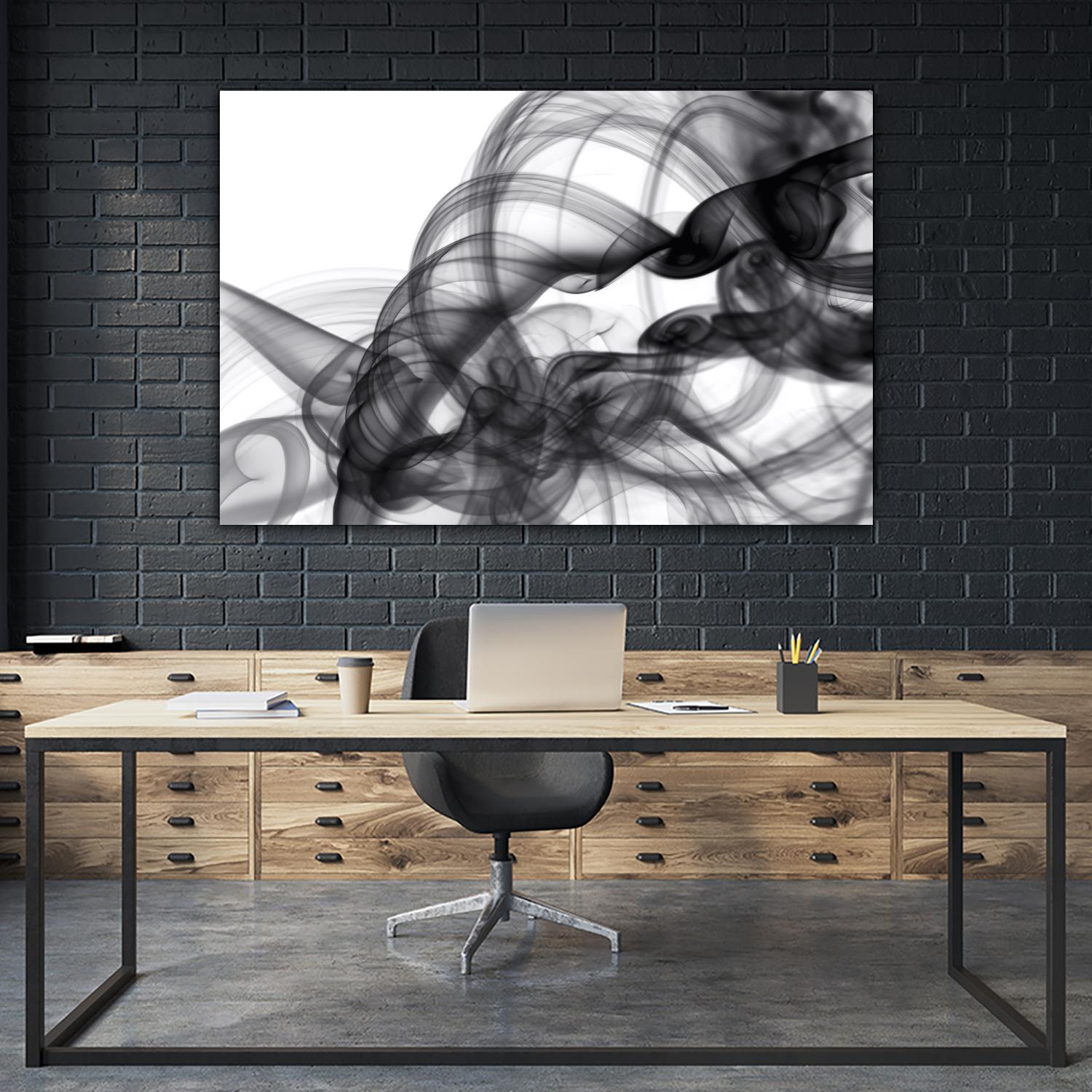 White Smoke Abstract by GI ArtLab on GIANT ART - black abstract
