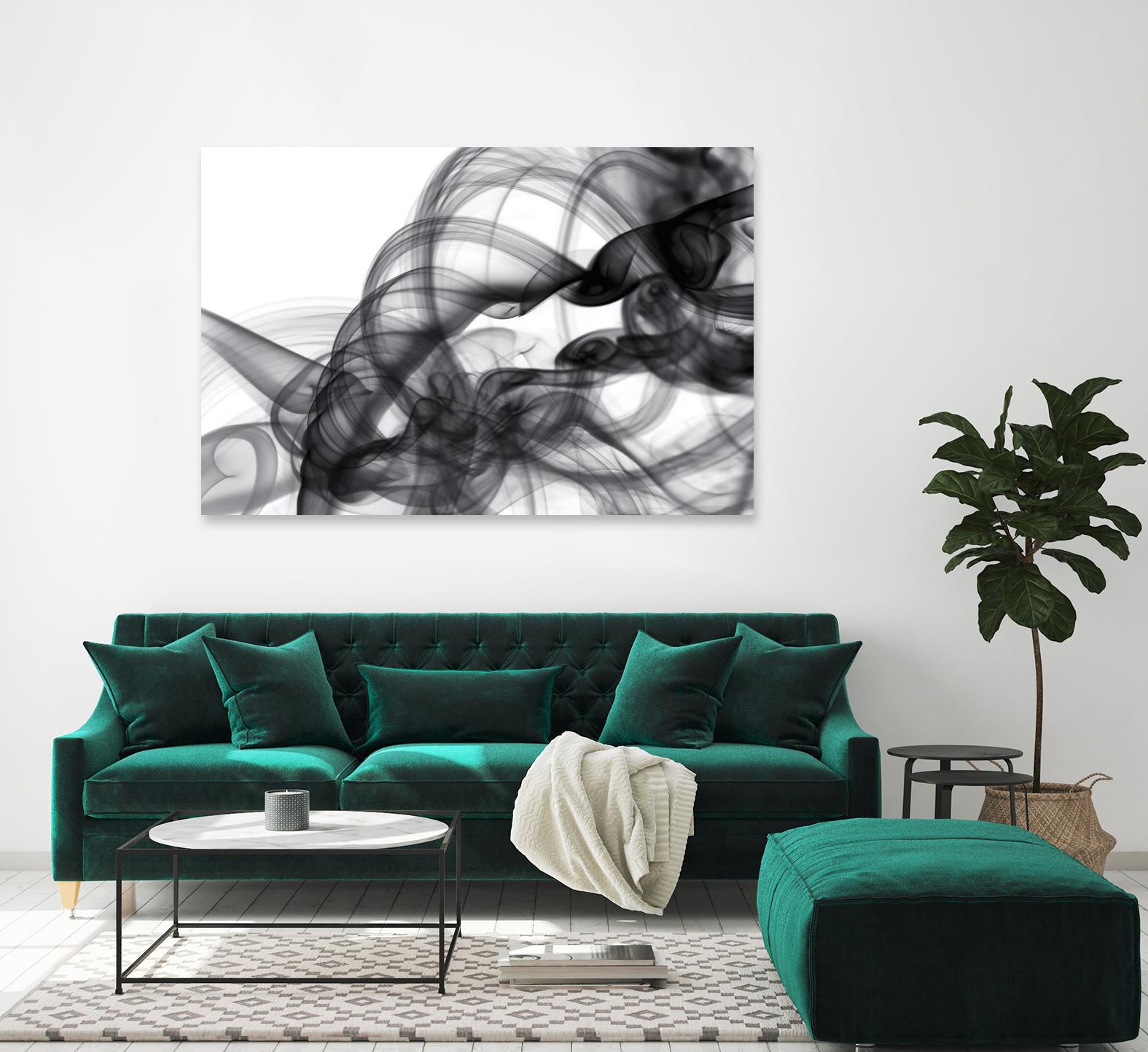 White Smoke Abstract by GI ArtLab on GIANT ART - black abstract