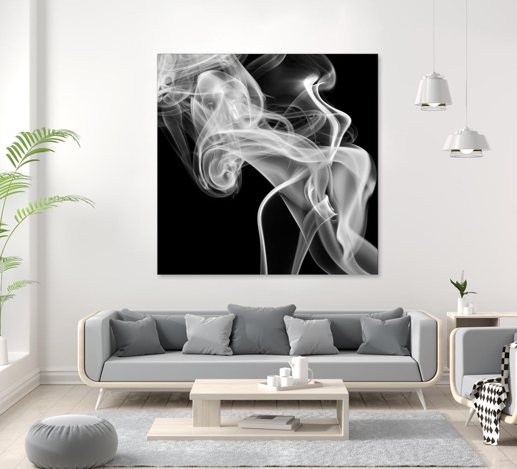 Black Smoke Abstract Square by GI ArtLab on GIANT ART - black abstract