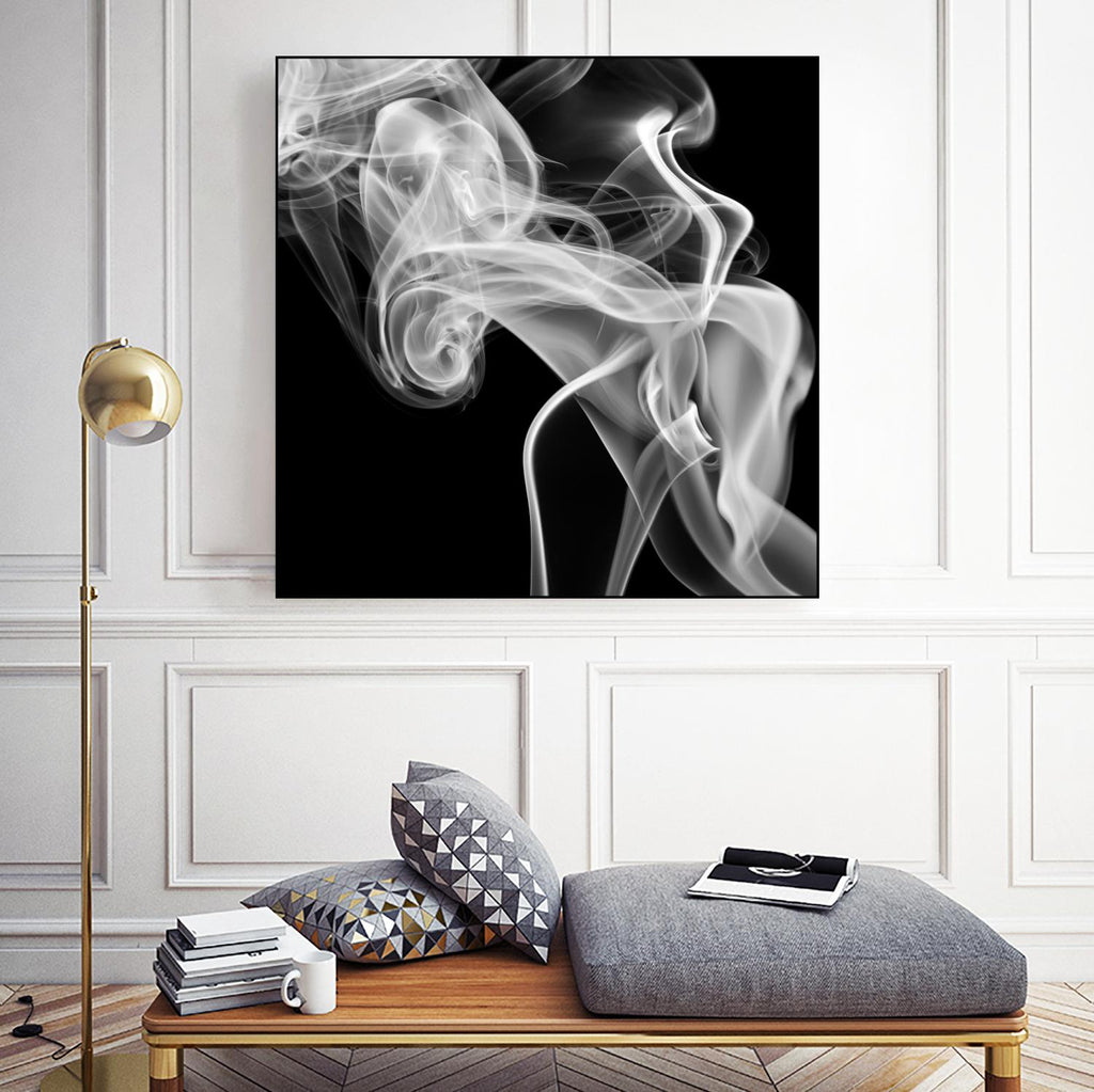 Black Smoke Abstract Square by GI ArtLab on GIANT ART - black abstract