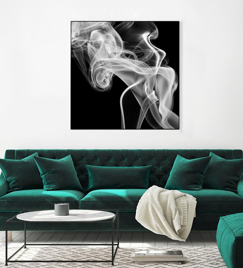 Black Smoke Abstract Square by GI ArtLab on GIANT ART - black abstract