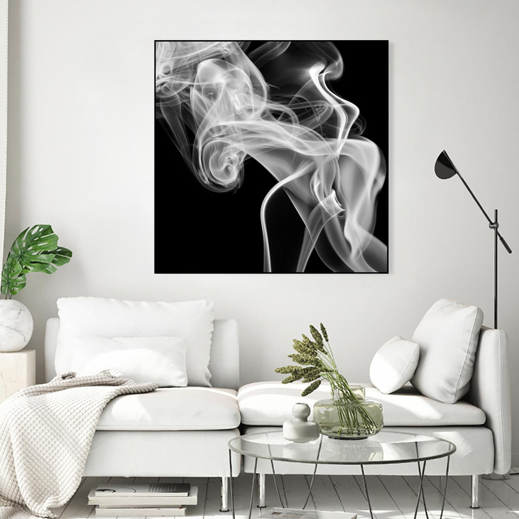 Black Smoke Abstract Square by GI ArtLab on GIANT ART - black abstract