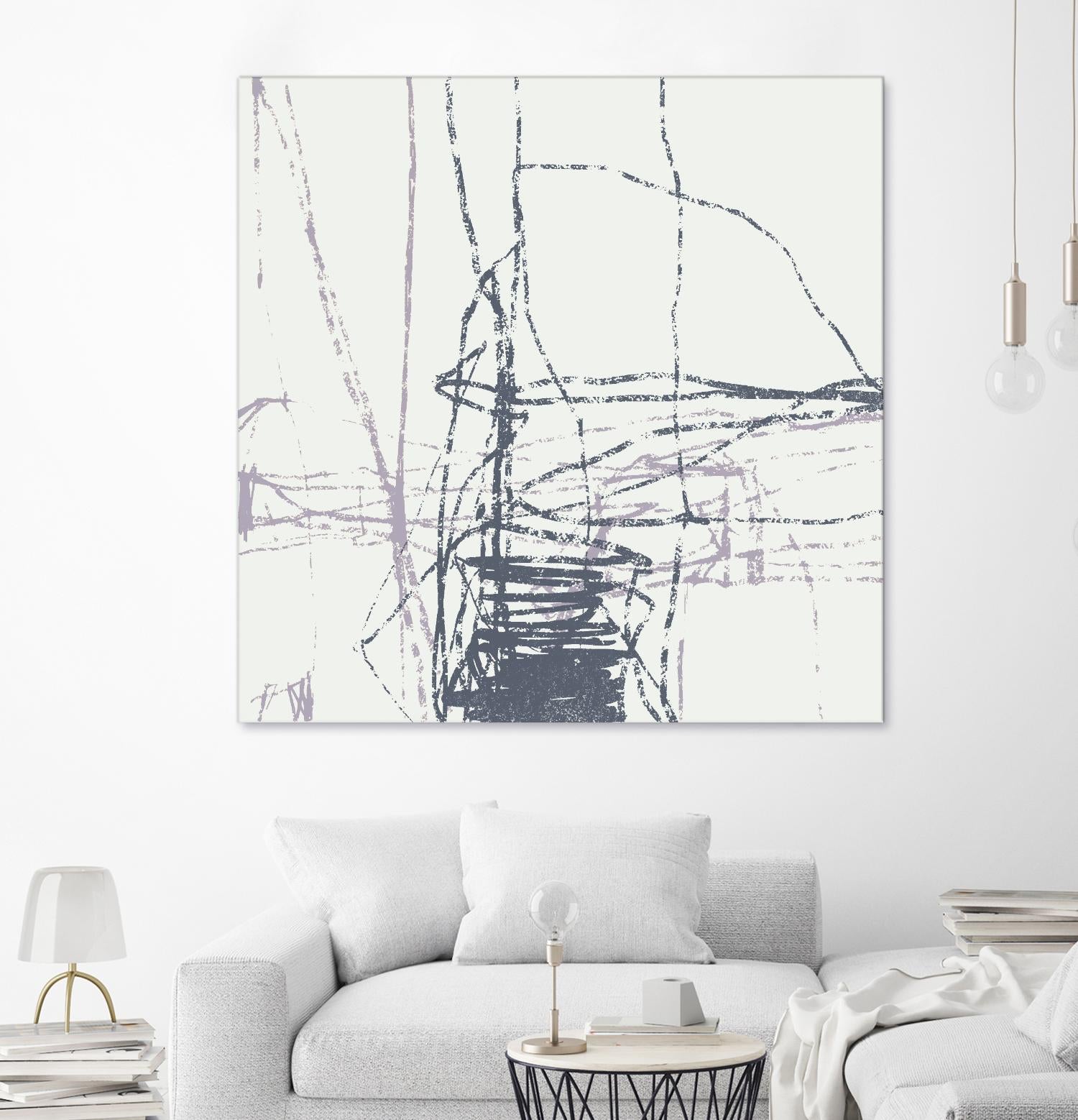 Chalk Doodles G by Gregory Garrett on GIANT ART - beige abstract