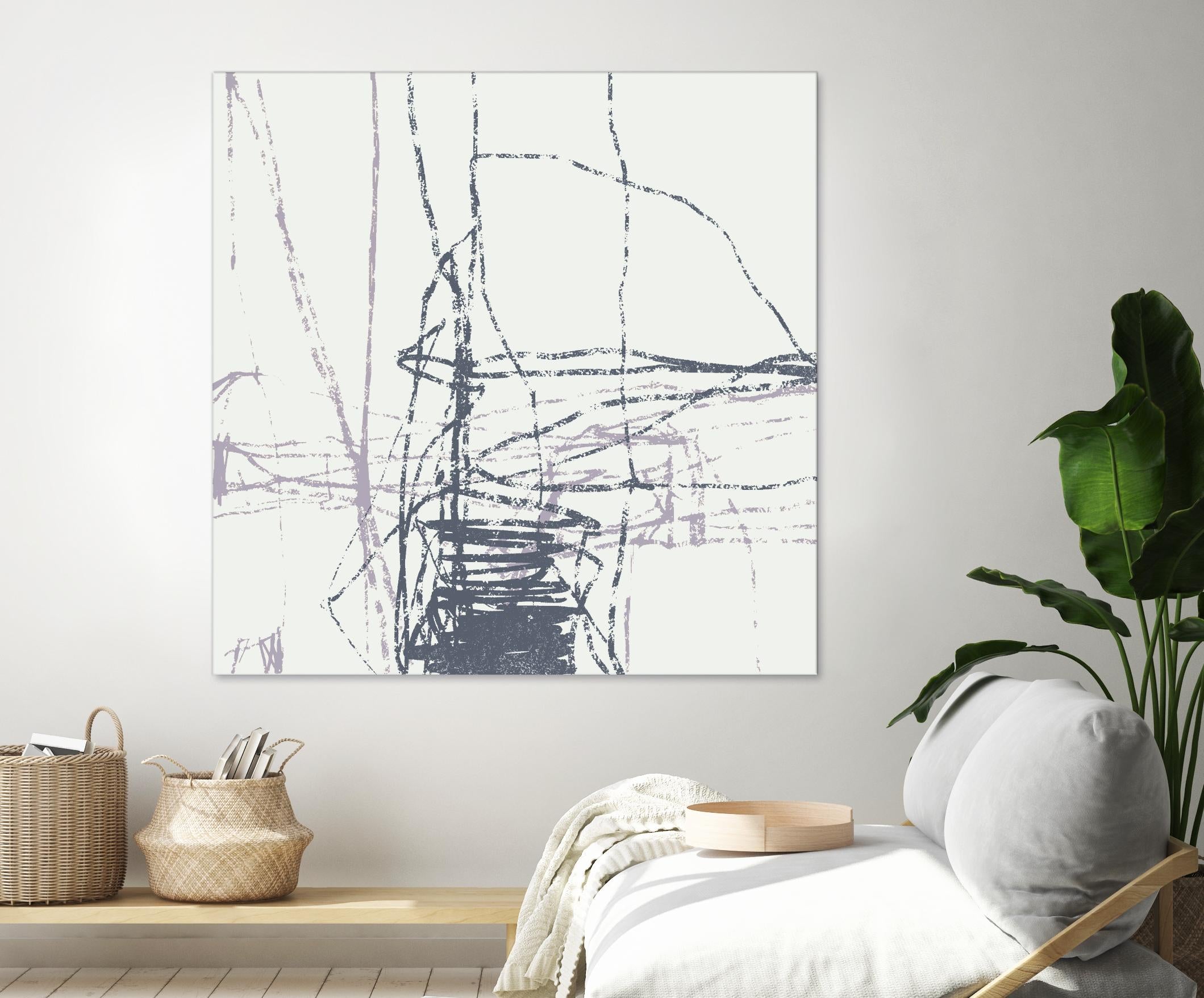 Chalk Doodles G by Gregory Garrett on GIANT ART - beige abstract