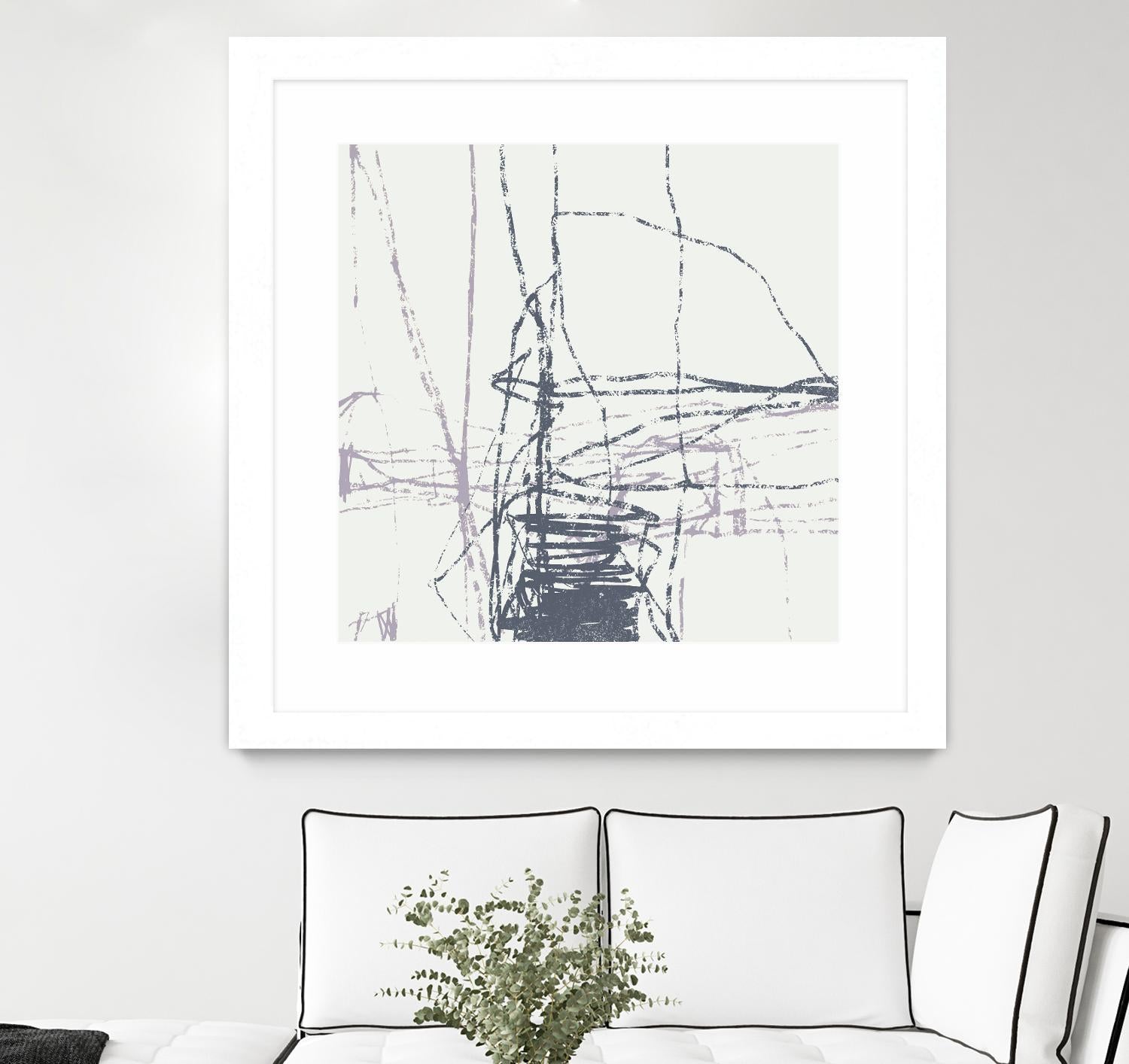 Chalk Doodles G by Gregory Garrett on GIANT ART - beige abstract