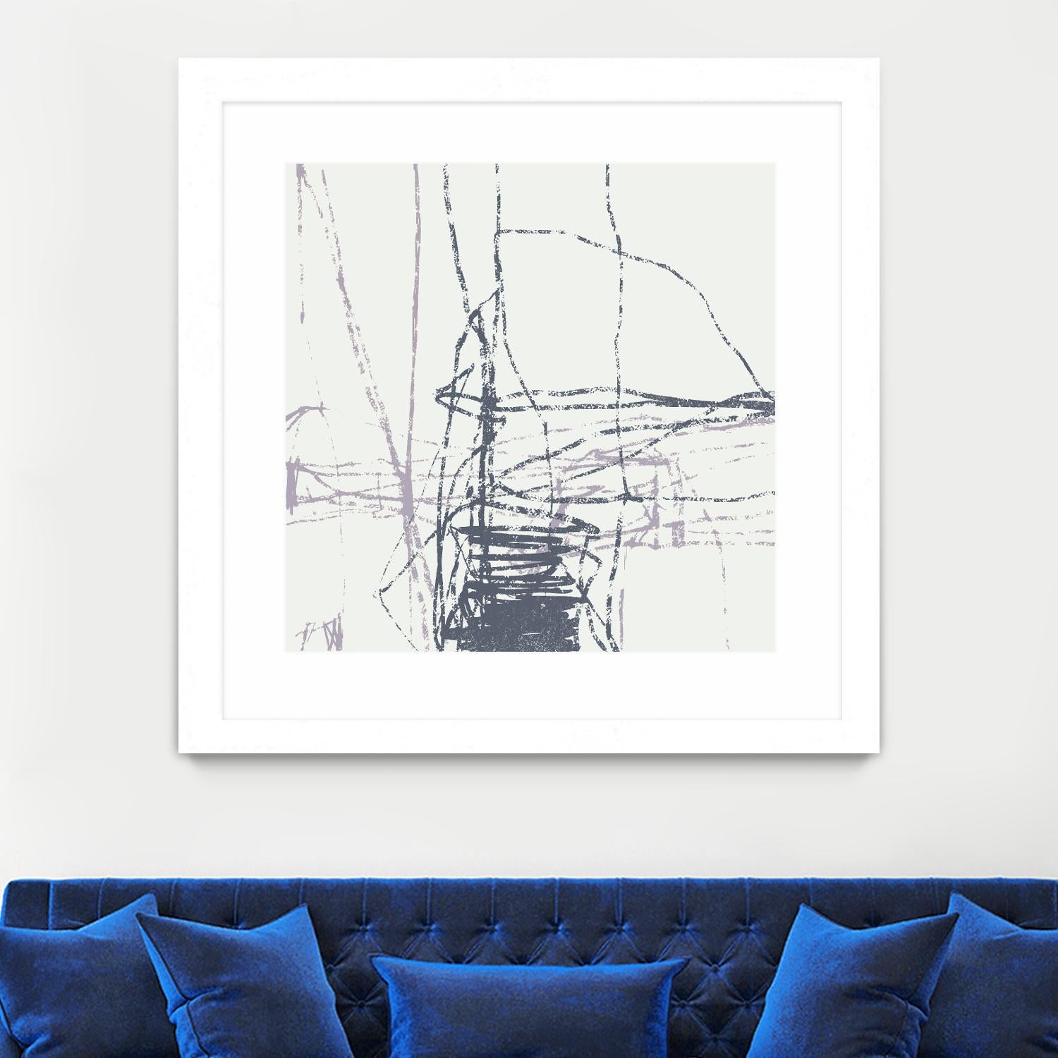 Chalk Doodles G by Gregory Garrett on GIANT ART - beige abstract