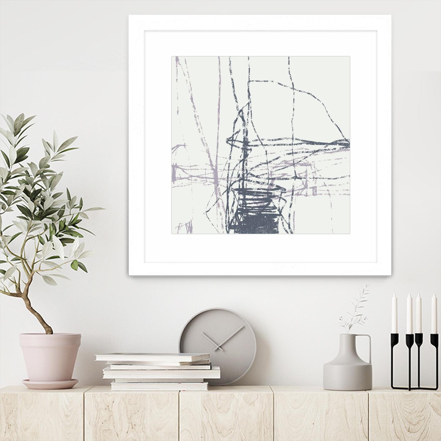 Chalk Doodles G by Gregory Garrett on GIANT ART - beige abstract