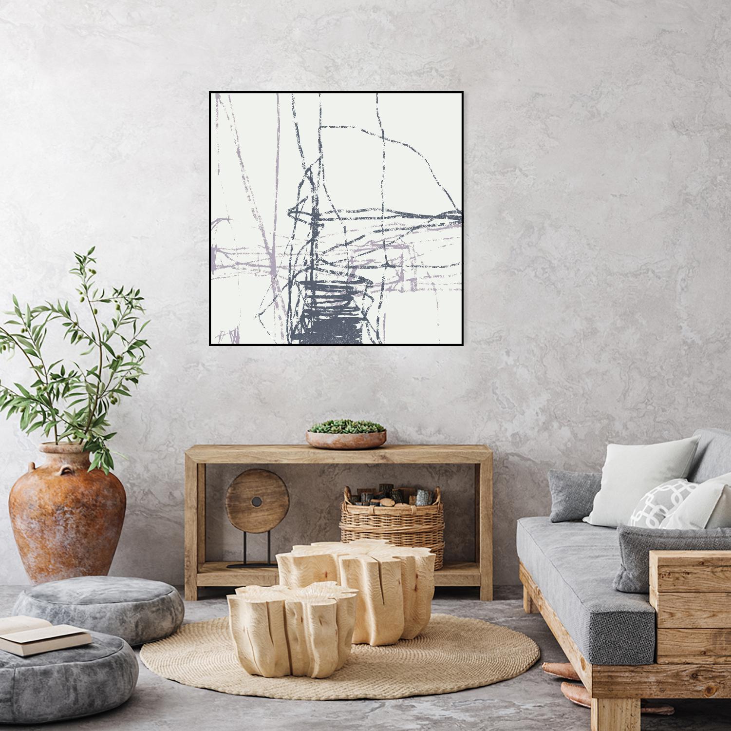 Chalk Doodles G by Gregory Garrett on GIANT ART - beige abstract