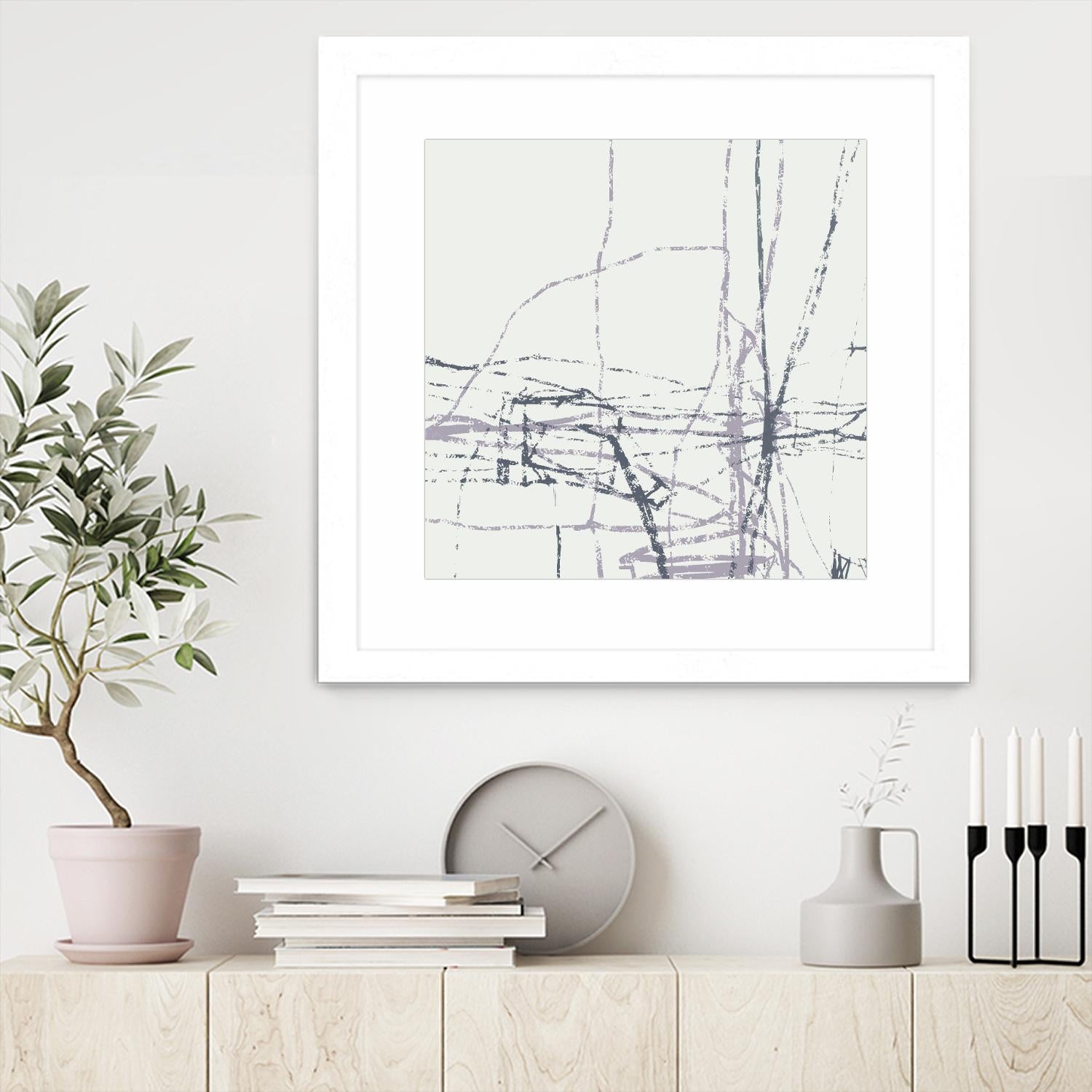 Chalk Doodles H by Gregory Garrett on GIANT ART - beige abstract