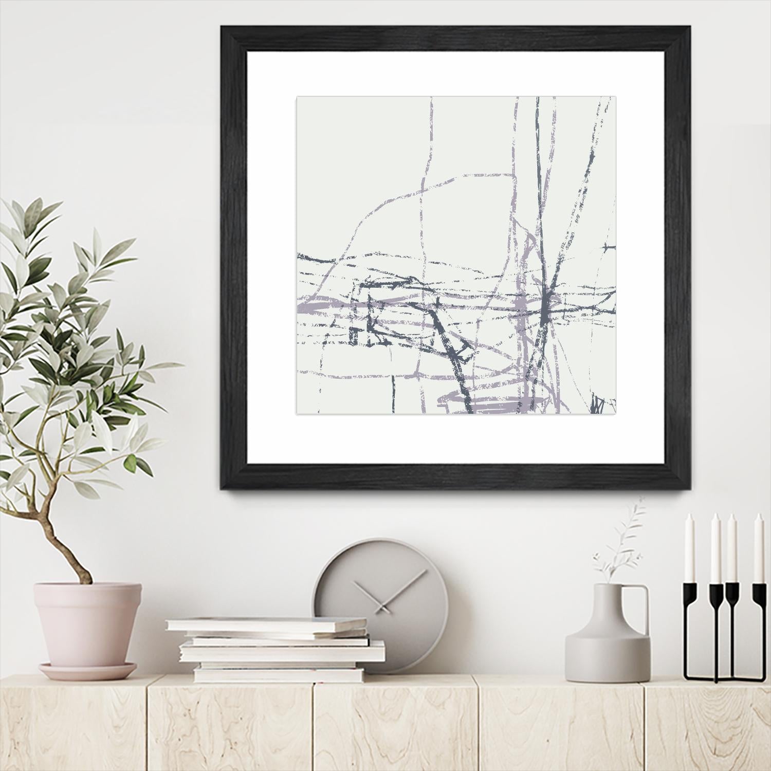 Chalk Doodles H by Gregory Garrett on GIANT ART - beige abstract