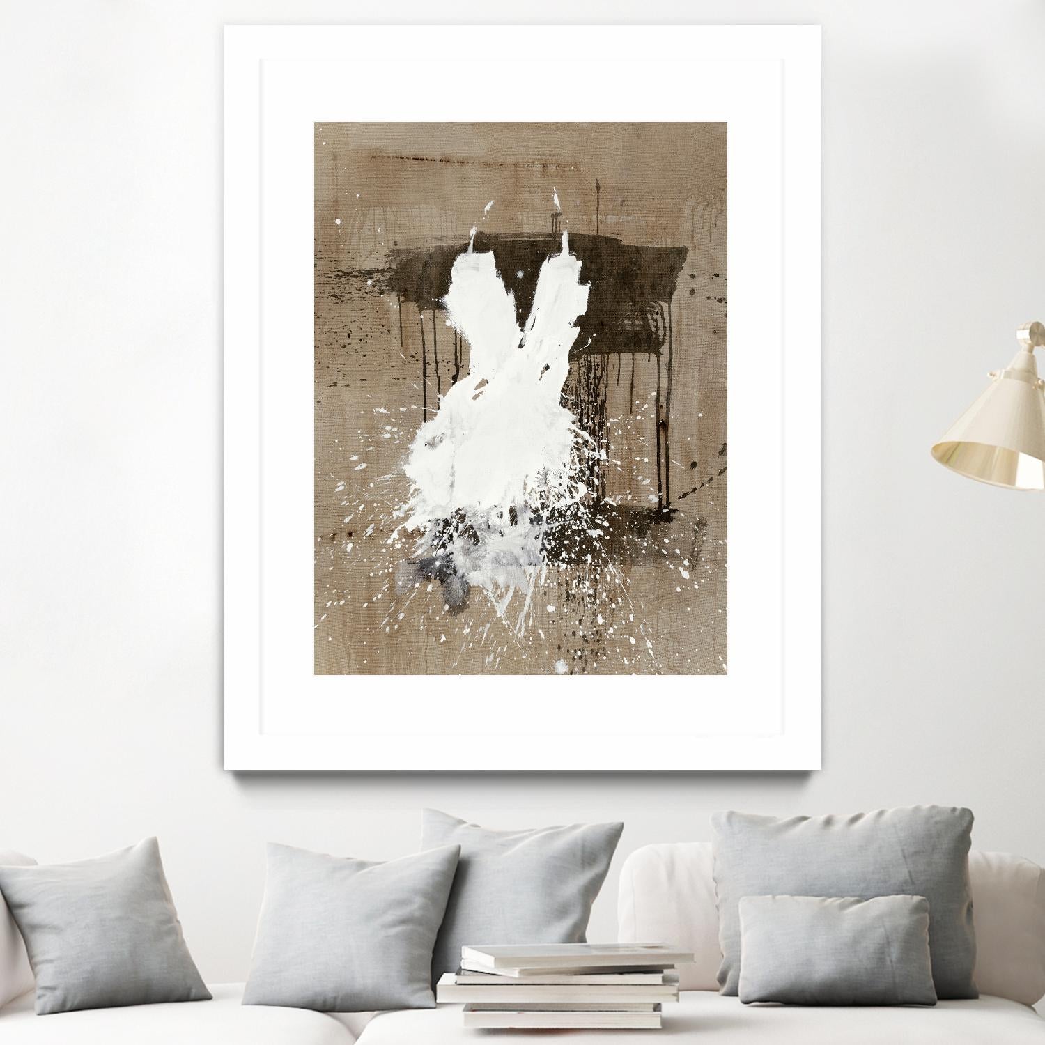 White Dress 1 by Paul Ngo on GIANT ART - beige abstract