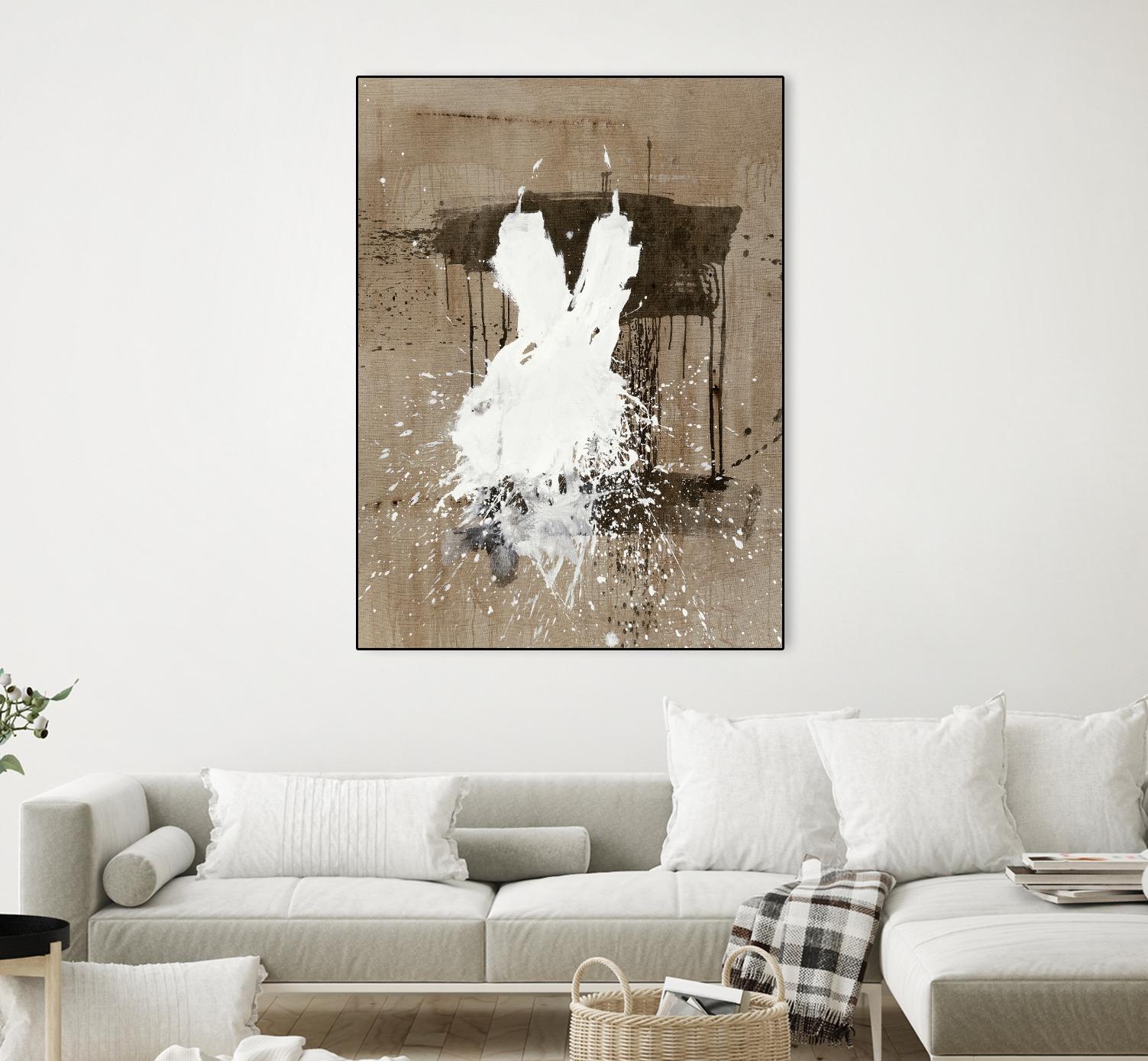 White Dress 1 by Paul Ngo on GIANT ART - beige abstract