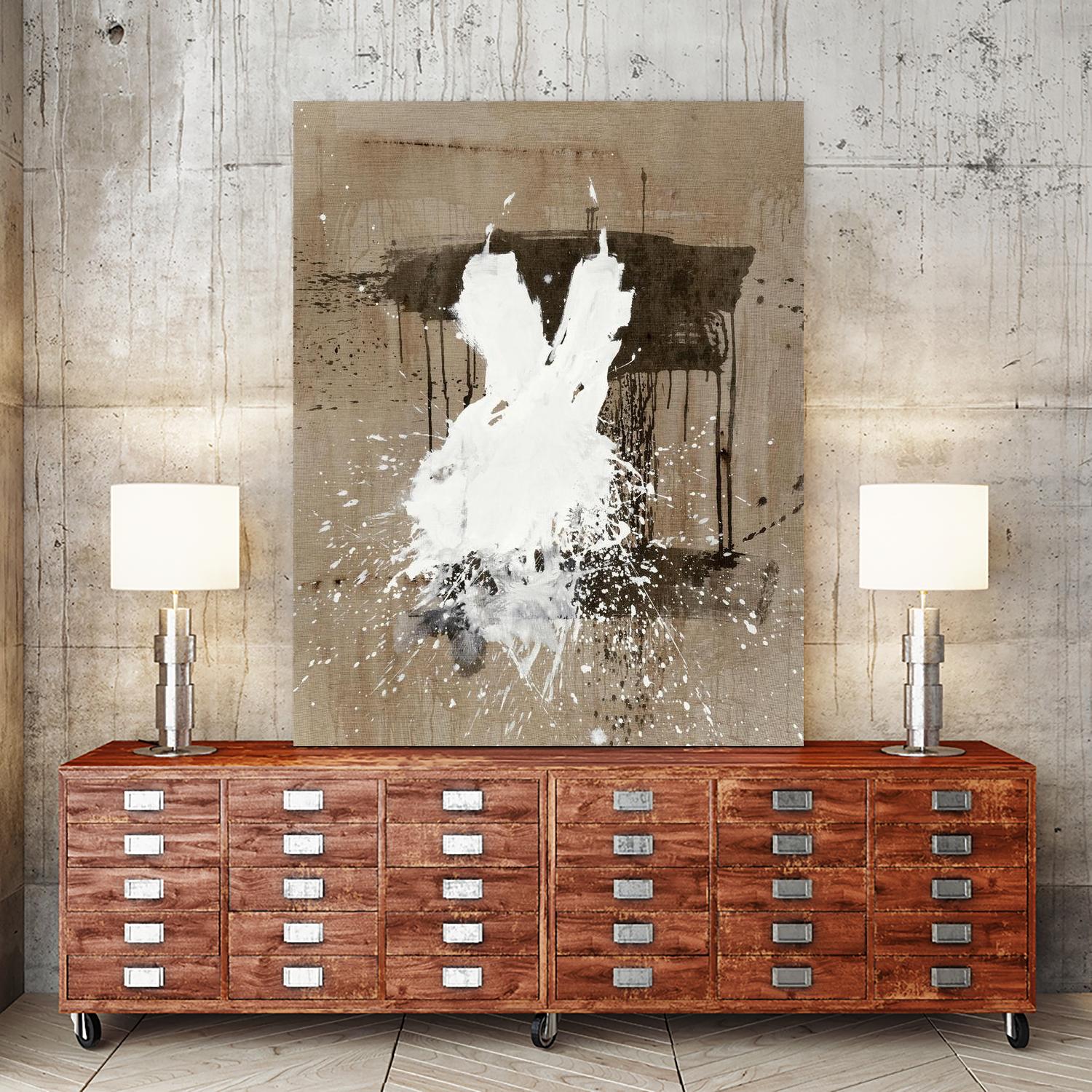 White Dress 1 by Paul Ngo on GIANT ART - beige abstract