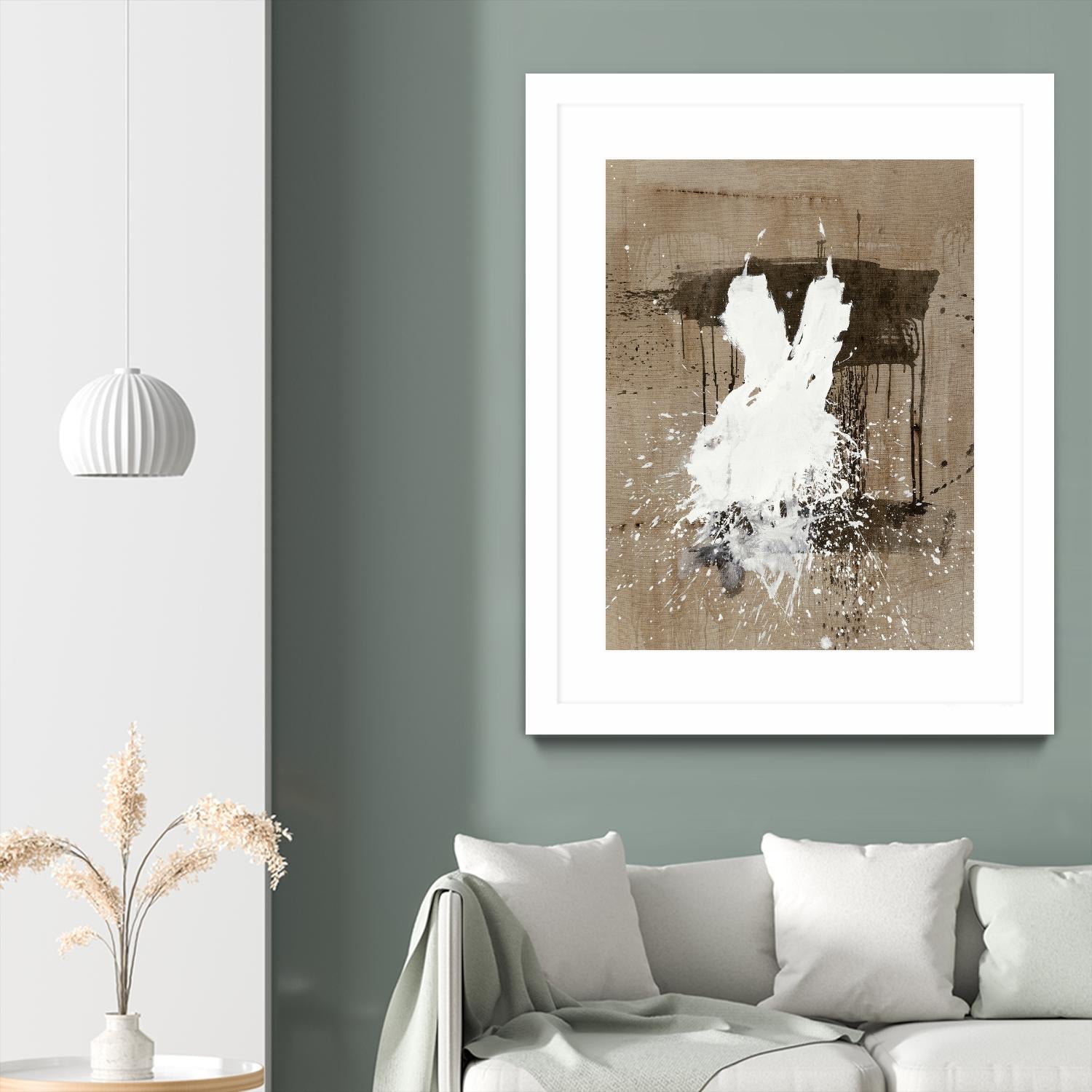 White Dress 1 by Paul Ngo on GIANT ART - beige abstract