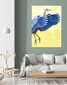 Great Blue Heron by Max Hayslette on GIANT ART - blue animal oiseau