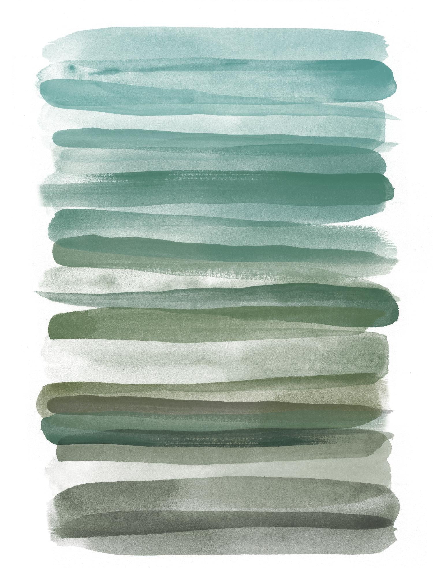 Watercolor Stripes A by THE Studio on GIANT ART - turquoise abstract