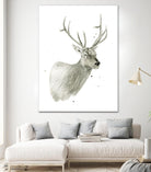 Buck Bust by Brenna Harvey on GIANT ART - grey vintage