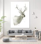 Buck Bust by Brenna Harvey on GIANT ART - grey vintage