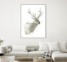 Buck Bust by Brenna Harvey on GIANT ART - grey vintage