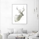 Buck Bust by Brenna Harvey on GIANT ART - grey vintage