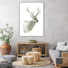 Buck Bust by Brenna Harvey on GIANT ART - grey vintage