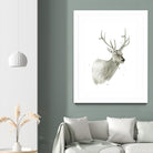 Buck Bust by Brenna Harvey on GIANT ART - white vintage deer