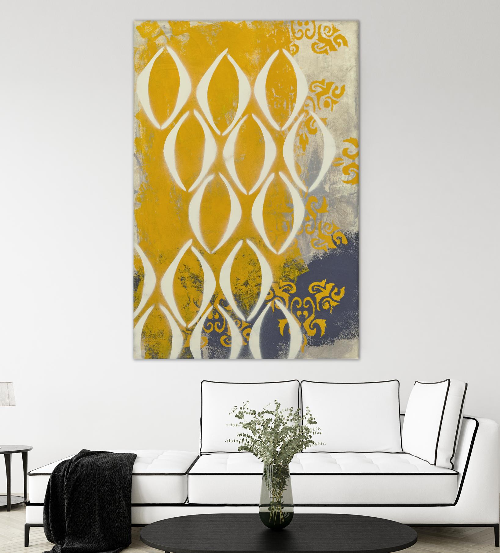 Yellow Pintura 2 by Sid Rativo on GIANT ART - white abstract