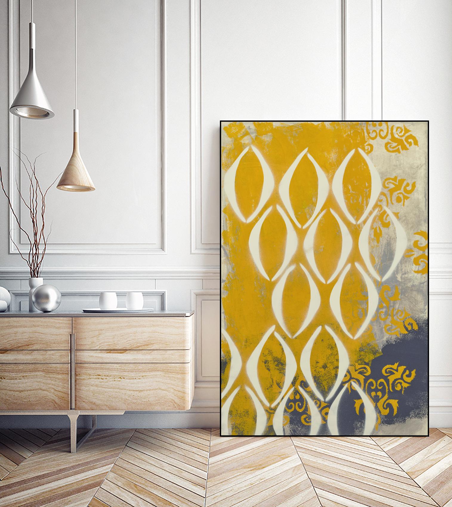 Yellow Pintura 2 by Sid Rativo on GIANT ART - white abstract