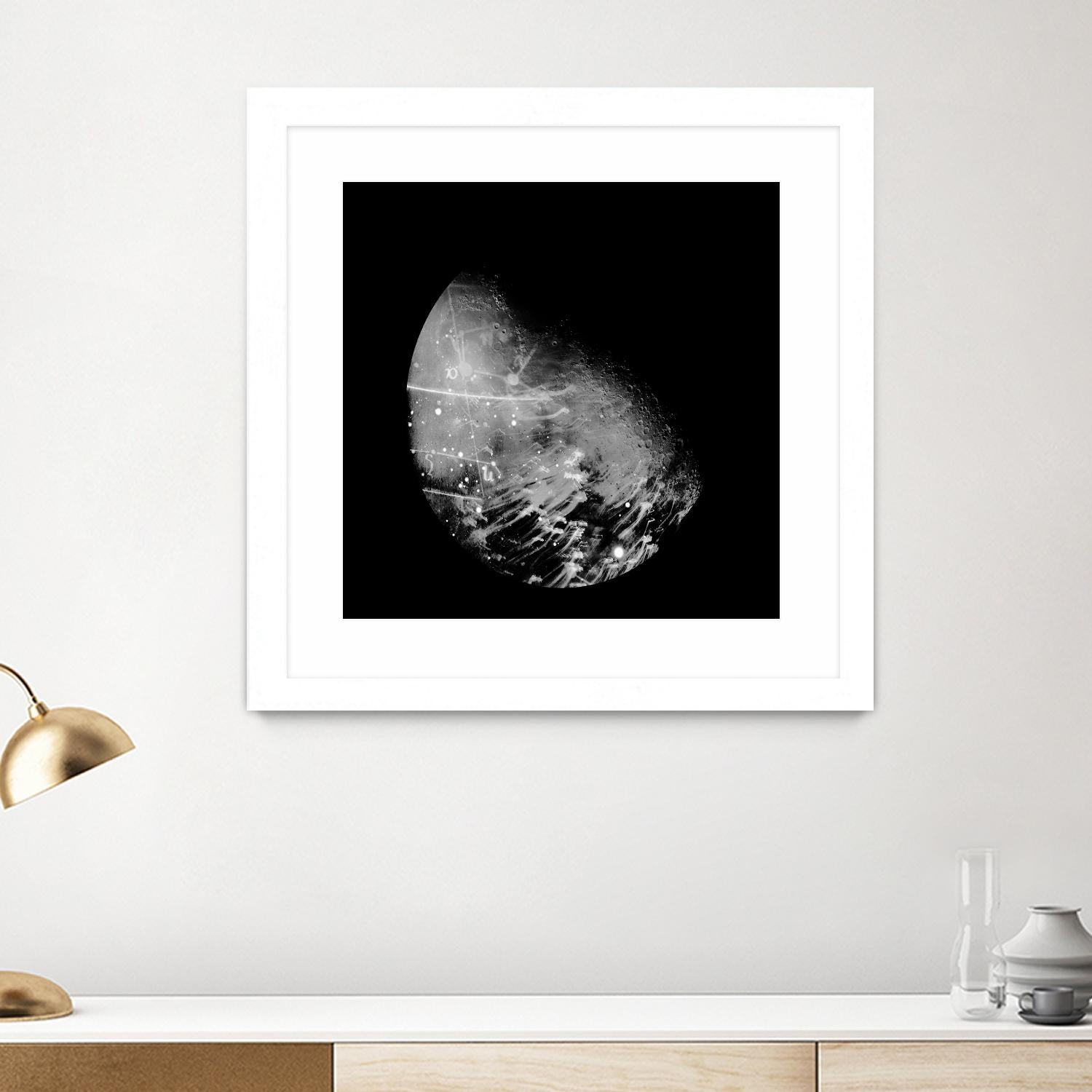 Abstract Moon Phase 2 by THE Studio on GIANT ART - white maps